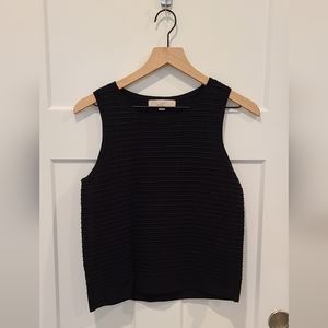 Black pattered knit shell